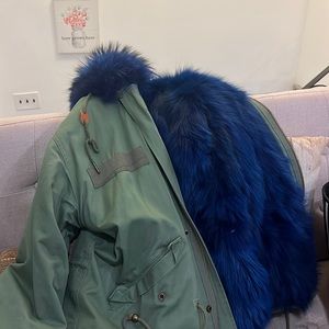Real fur down parka